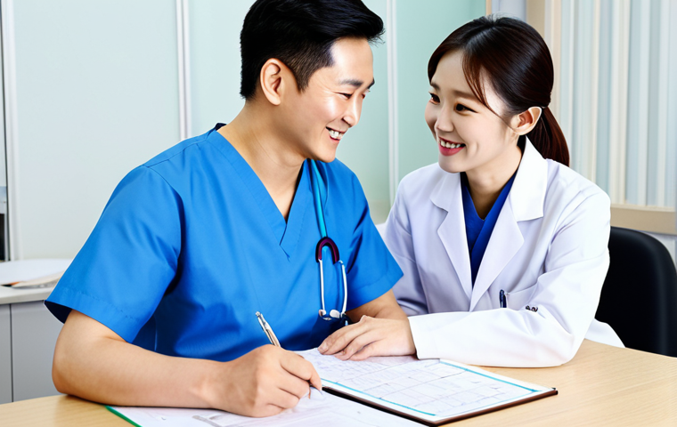 한의사와 전문 의료 협력 - Harmonious Collaboration**

"A modern medical doctor and a traditional Korean medicine doctor (Hanui...