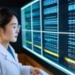 한의학 관련 세미나 후기 - A sophisticated Korean traditional medicine (Hanbang) clinic with a futuristic aesthetic. A female H...