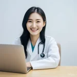 한의사와 비즈니스 커뮤니케이션 - A modern Hanbang (Korean traditional medicine) doctor, a woman in her late 30s with a professional y...