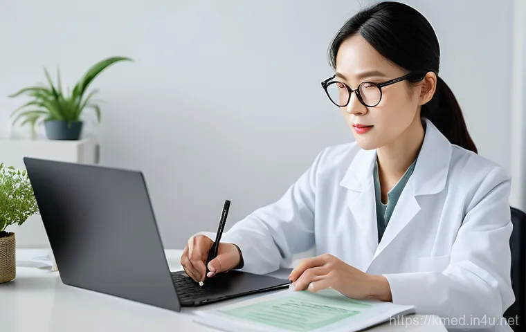 한의사와 비즈니스 커뮤니케이션 - Inside a brightly lit, tranquil modern Korean traditional medicine clinic, a male Hanbang doctor in ...