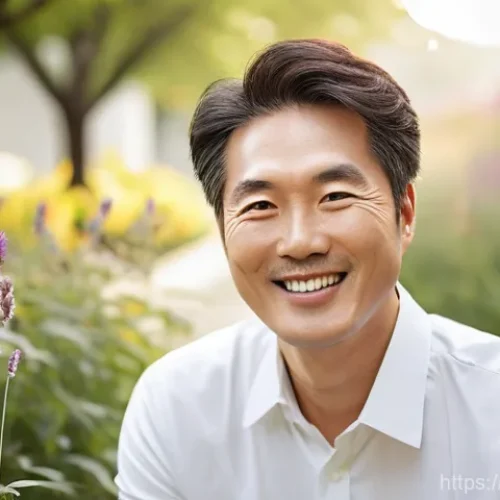 한의학 치료 성공 사례 - **Prompt:** A vibrant, healthy middle-aged Korean person, male or female, with a radiant smile, enjo...